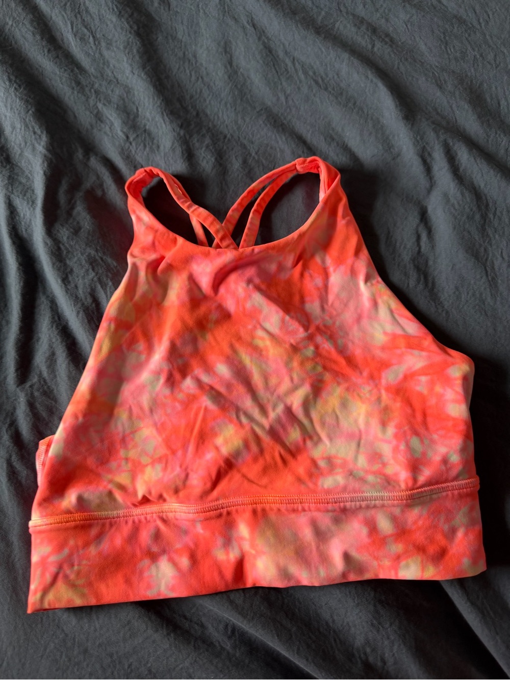 lululemon athletica High-Neck Tie-Dye Sports Bra - Coral Multi